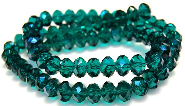 Kryształki fasetowane zielone - oponka 8x5mm