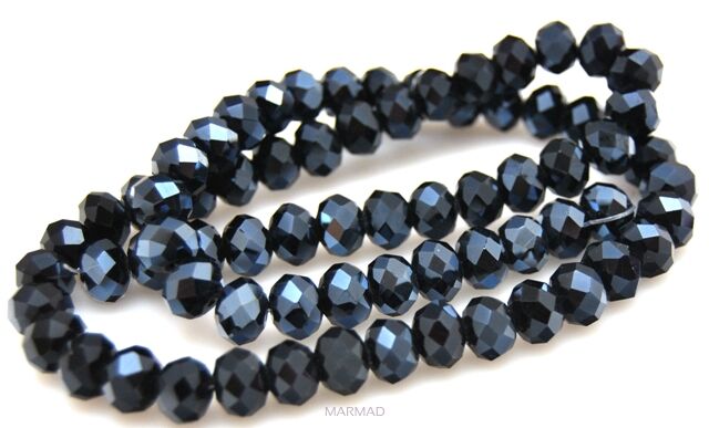 Kryształki fasetowane grafitowe - oponka 10x7mm