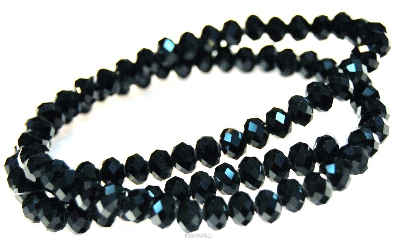 Kryształki fasetowane grafitowe - oponka 6x4mm