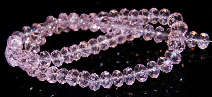 Kryształki fasetowane - oponka 8x5mm kolor kwarcu rózowego