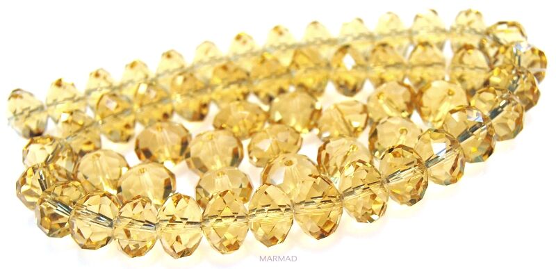 Kryształki fasetowane - oponka 10x7mm - topaz