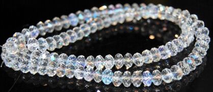 Kryształki fasetowane efekt AB - oponka 6x4mm