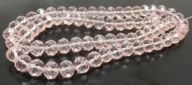 Kryształki fasetowane - oponka 10x7mm - rózowe