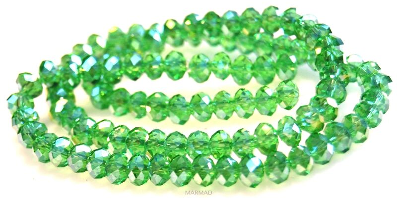 Kryształki fasetowane - oponka 6x4mm - efekt AB