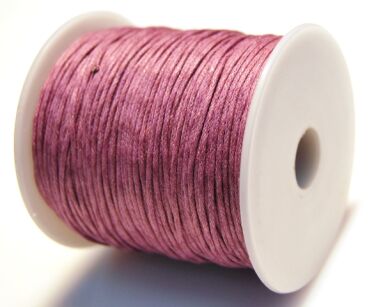 Sznurek jubilerski woskowany - o średnicy 1mm - liliowy