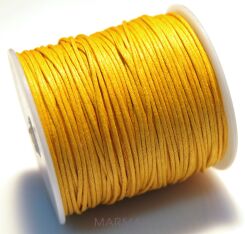 Sznurek jubilerski woskowany - o średnicy 1mm - żółty
