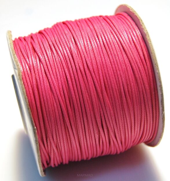 Sznurek jubilerski woskowany lakierowany - o średnicy 1mm - różowy