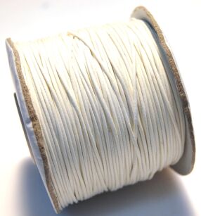 Sznurek jubilerski woskowany - o średnicy 1mm - biały