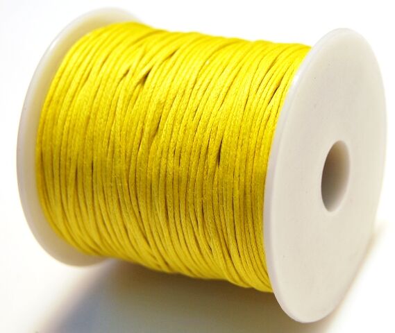 Sznurek jubilerski woskowany - o średnicy 1mm - żółty