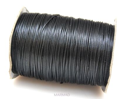 Sznurek jubilerski woskowany lakierowany - o średnicy 1mm - czarny