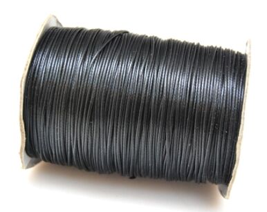 Sznurek jubilerski woskowany lakierowany - o średnicy 1mm - czarny