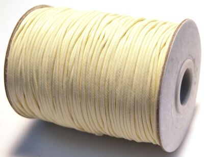 Sznurek jubilerski woskowany - o średnicy 1mm - kremowy