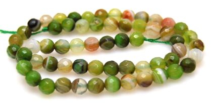 Agat fasetowany - kula 6mm - zielony