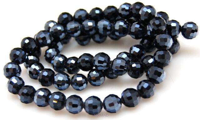 Kryształki fasetowane grafitowe - kula 6mm