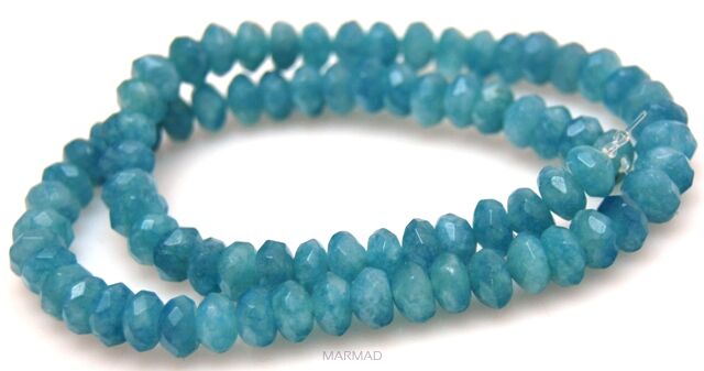 Kwarc niebieski fasetowany - oponka 8x4mm