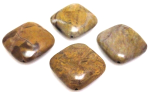Jaspis kwadrat 25x25mm - zestaw 4 sztuki - otwory na wierzchołkach