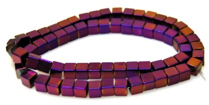 Hematyt fioletowy - kostka 6x6mm