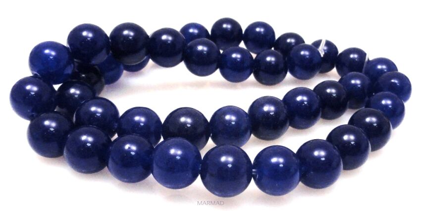 Jadeit - kula 10mm - ciemno niebieski