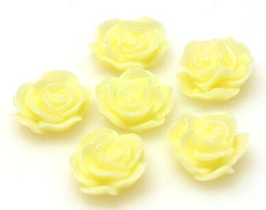 Kaboszon - różyczka 13x11mm - żółty cytrynowy