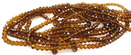 Kryształki fasetowane - oponki 4x3mm - brązowe