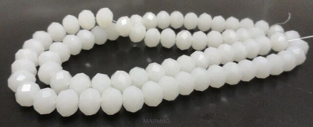 Kryształki fasetowane - oponka 10x7mm - białe