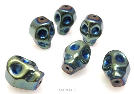 Hematyt - czaszka 10x8mm - zielony