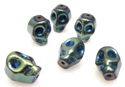 Hematyt - czaszka 10x8mm - zielony