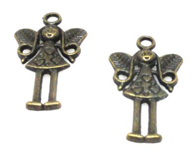 Dziewczynka Elf - zawieszka 25x15mm - antyczny brąz