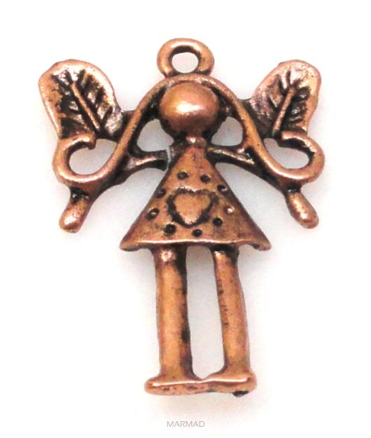 Dziewczynka Elf - zawieszka 33x23mm- red copper