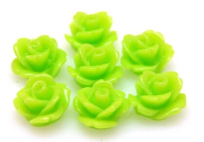 Kaboszon - różyczka 10mm - seledynowa