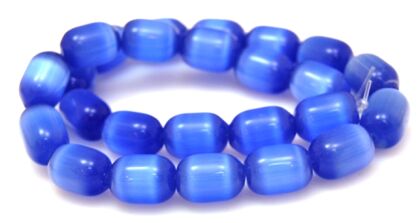 Kocie oko- uleksytowe - oliwka 16x12mm - niebieski