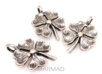 Zawieszka - czterolistna koniczynka 22x15mm - srebrzona próba 999