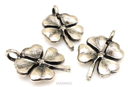 Zawieszka - czterolistna koniczynka 22x15mm - srebrzona próba 999