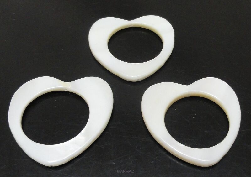 Muszla /Masa perłowa - serce okienko 30mm