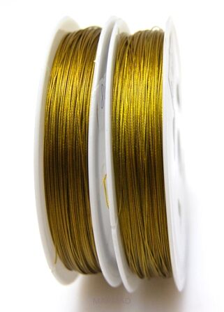 Linka jubilerska stalowa - średnica 0,38mm - chłodny złoty