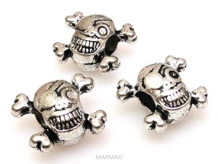 Ozdobna przekładka - czaszka pirata 14x12mm