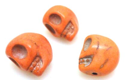 Howlit pomarańczowy - czaszka 13x10mm