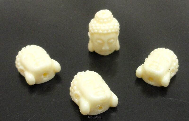 Koral z żywicą - głowa Buddy 14x10mm - wanilia