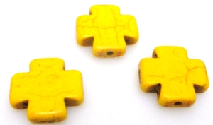 Howlit - krzyż 15x15mm żółty