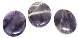 Ametyst - owal 35x25mm i owale 30x22mm - zestaw 3 sztuki - II gatunek