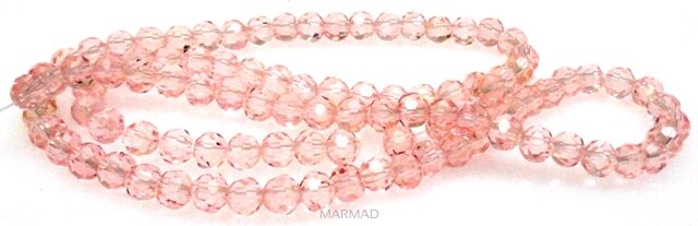 Kryształki fasetowane - kula 4mm - jasno różowe