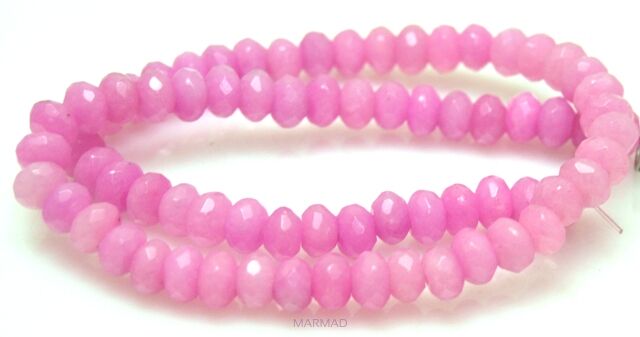 Jadeit fasetowany - oponka 8x5mm - jasno różowy