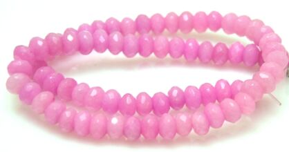 Jadeit fasetowany - oponka 8x5mm - jasno różowy