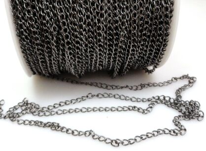 Łańcuszek twist ogniwka 5x3,5mm - 1 metr - kolor hematytu