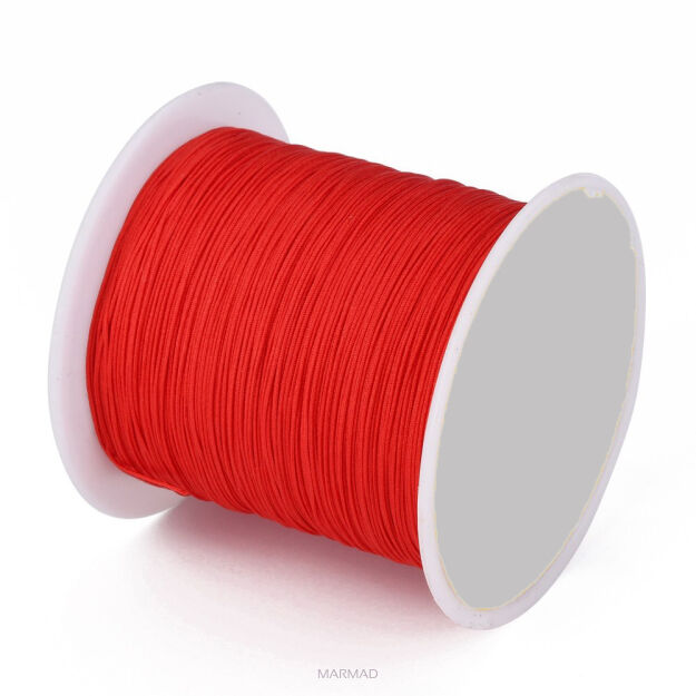Sznurek nylonowy satynowy 0,5mm - czerwony