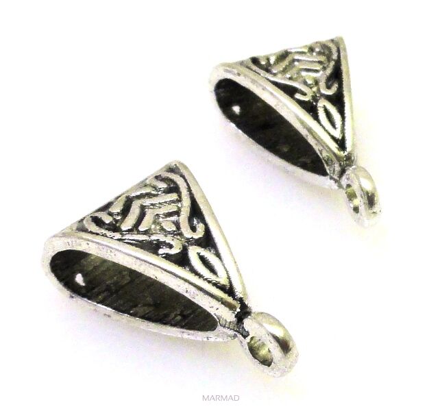 Nakładka, krawatka z oczkiem 15x10mm - kolor srebrny