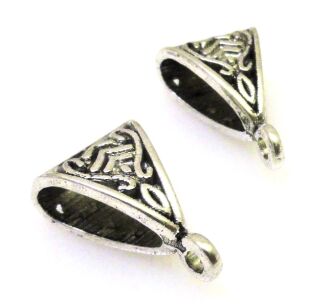 Nakładka, krawatka z oczkiem 15x10mm - kolor srebrny