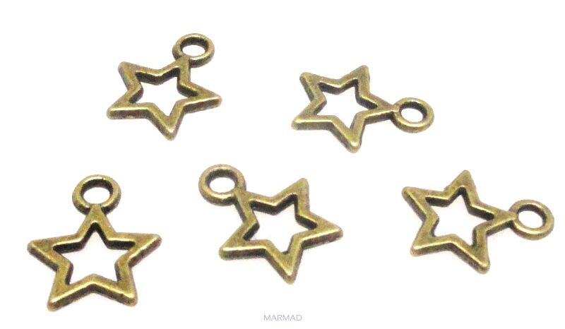 Zawieszka - gwiazdka 12x10mm - antyczny brąz