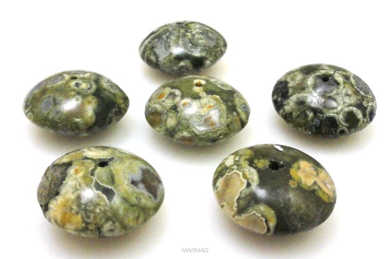 Riolit kwiatowy zielony - oponka 20x10mm