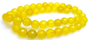 Jadeit fasetowany kula 8mm - żółty cytrynowy